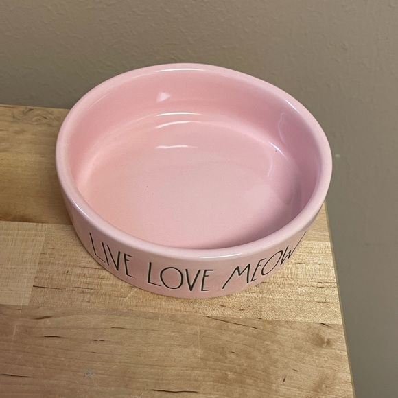 Rae Dunn Live Love Meow Pink Cat Bowl - Picture 2 of 4